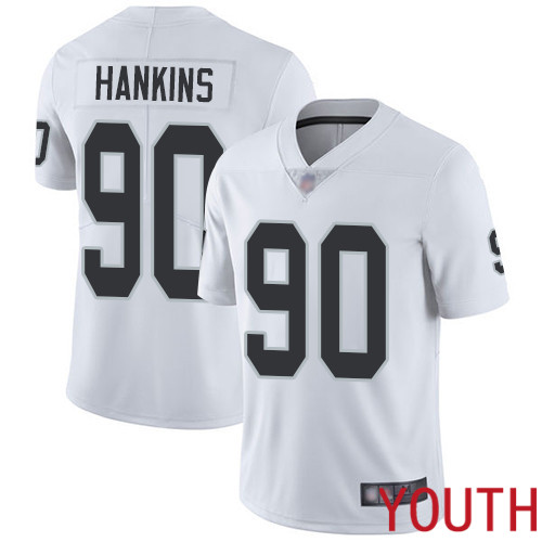 Oakland Raiders Limited White Youth Johnathan Hankins Road Jersey NFL Football #90 Vapor Jersey->youth nfl jersey->Youth Jersey